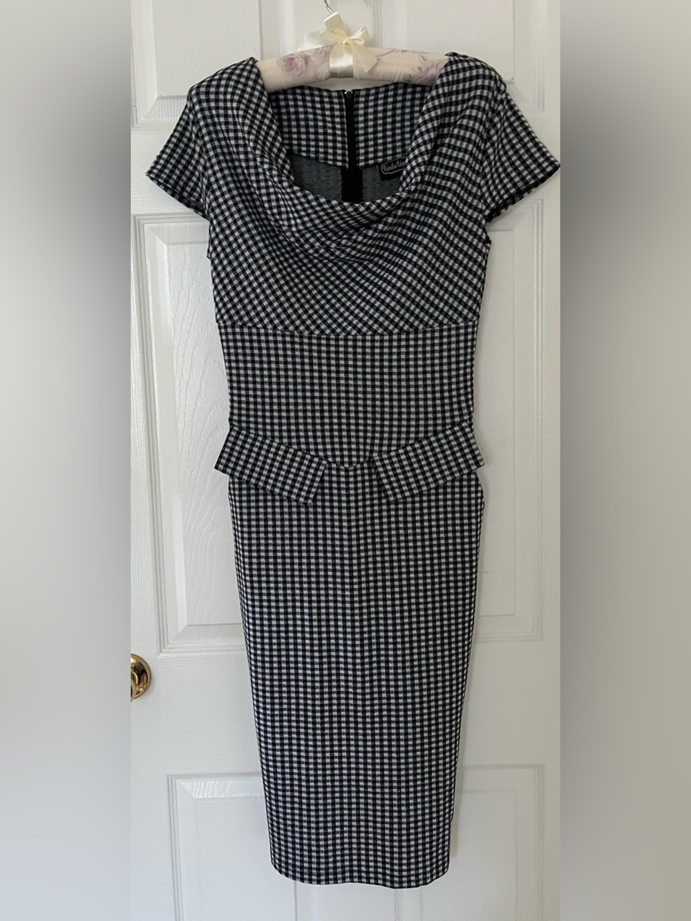 Voodoo Vixen Black and White Gingham Midi Dress